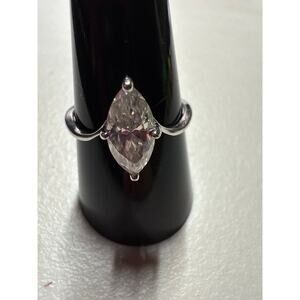 2CT Marquise Cut Moissanite Solitaire Sterling Silver ring